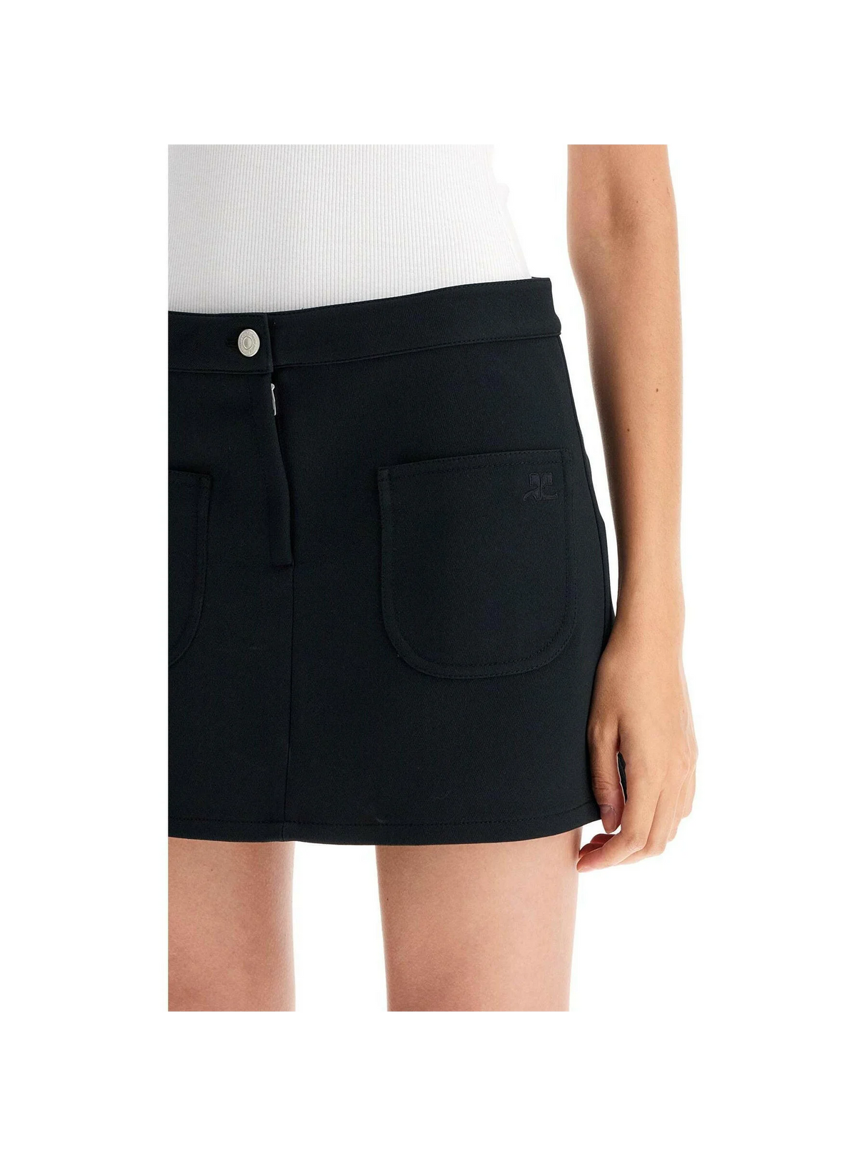 2-Pocket Twill Mini Skirt.