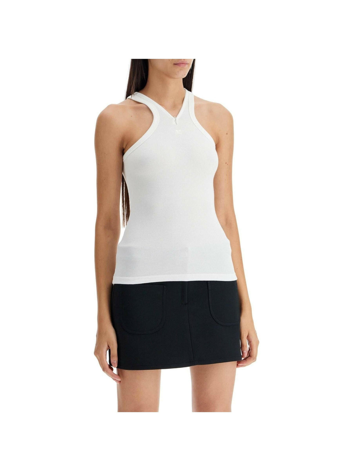 COURRÈGES-Criss Cross 90's Rib Tank Top-JOHN JULIA