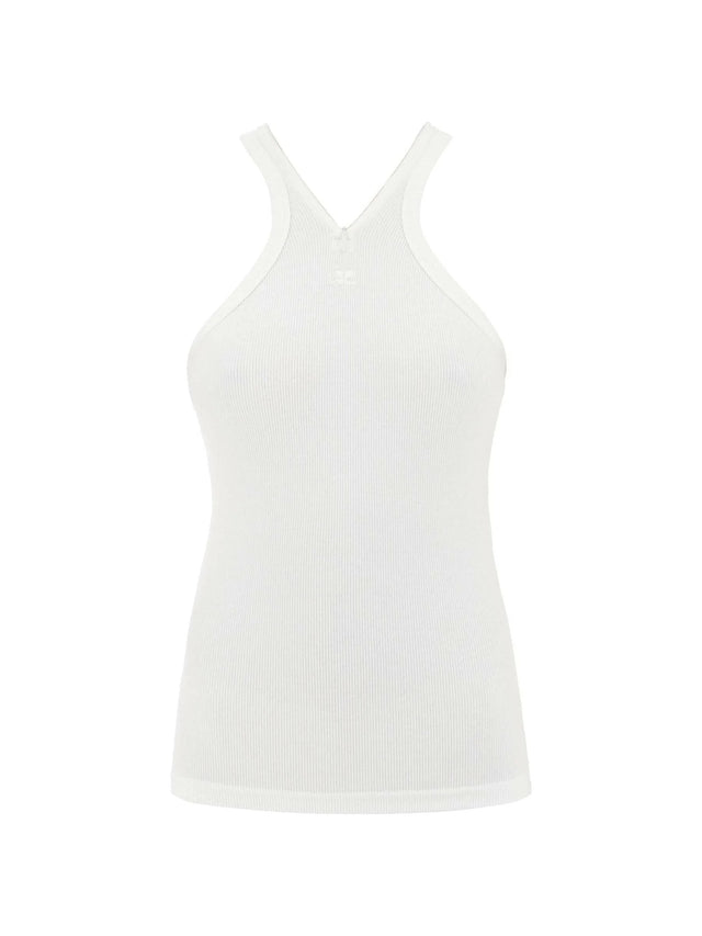 COURRÈGES-Criss Cross 90's Rib Tank Top-JOHN JULIA