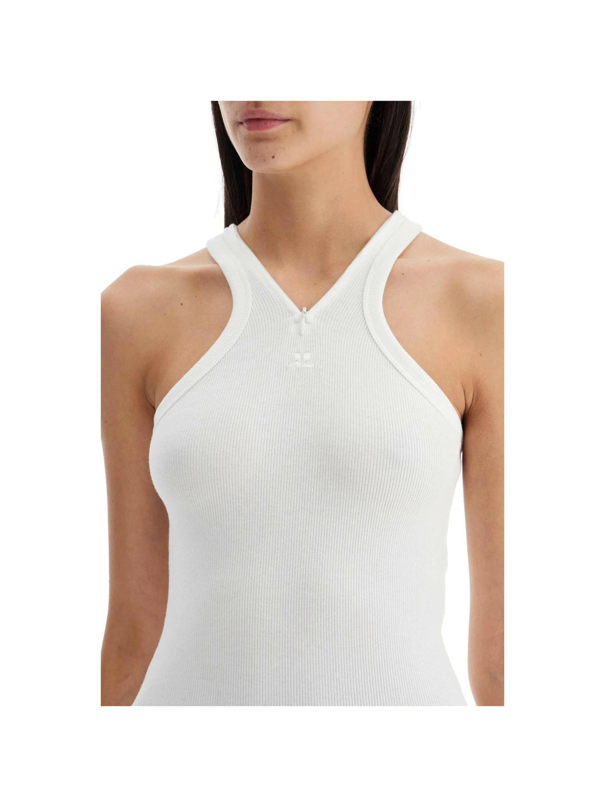 COURRÈGES-Criss Cross 90's Rib Tank Top-JOHN JULIA