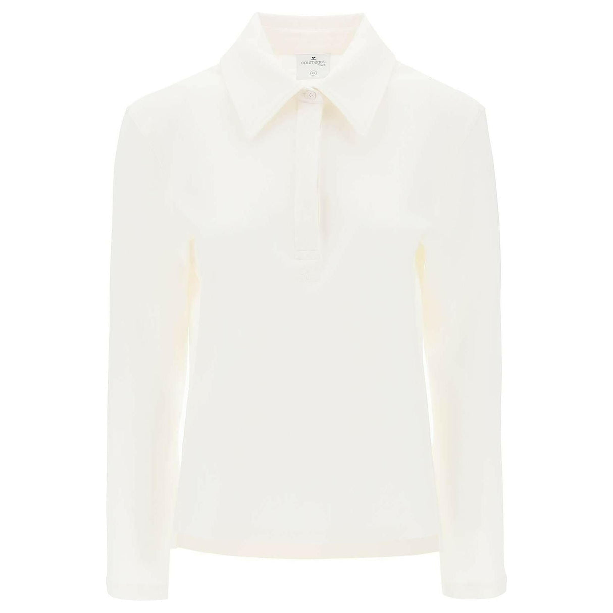 Ecru Long-Sleeve Cotton Piqué Polo Shirt COURREGES JOHN JULIA.