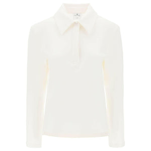 Ecru Long-Sleeve Cotton Piqué Polo Shirt COURREGES JOHN JULIA.