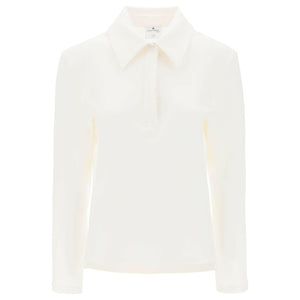 Ecru Long-Sleeve Cotton Piqué Polo Shirt COURREGES JOHN JULIA.