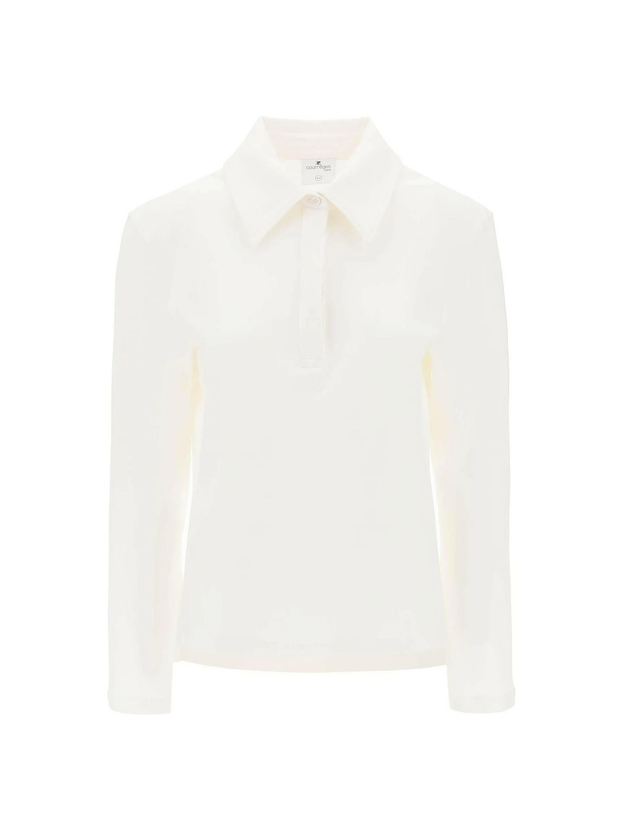 Ecru Long-Sleeve Cotton Piqué Polo Shirt COURREGES JOHN JULIA.