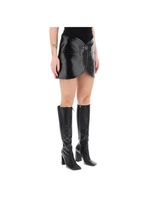 Black Ellipse Coated Mini Skirt COURREGES JOHN JULIA.