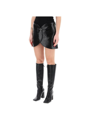 Black Ellipse Coated Mini Skirt COURREGES JOHN JULIA.