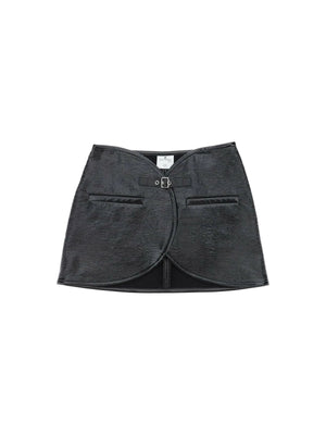 Black Ellipse Coated Mini Skirt COURREGES JOHN JULIA.