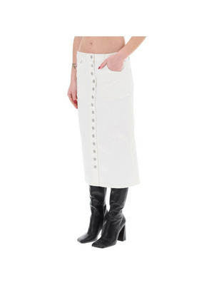 Heritage White Multiflex Stretch-Denim Midi Skirt COURREGES JOHN JULIA.