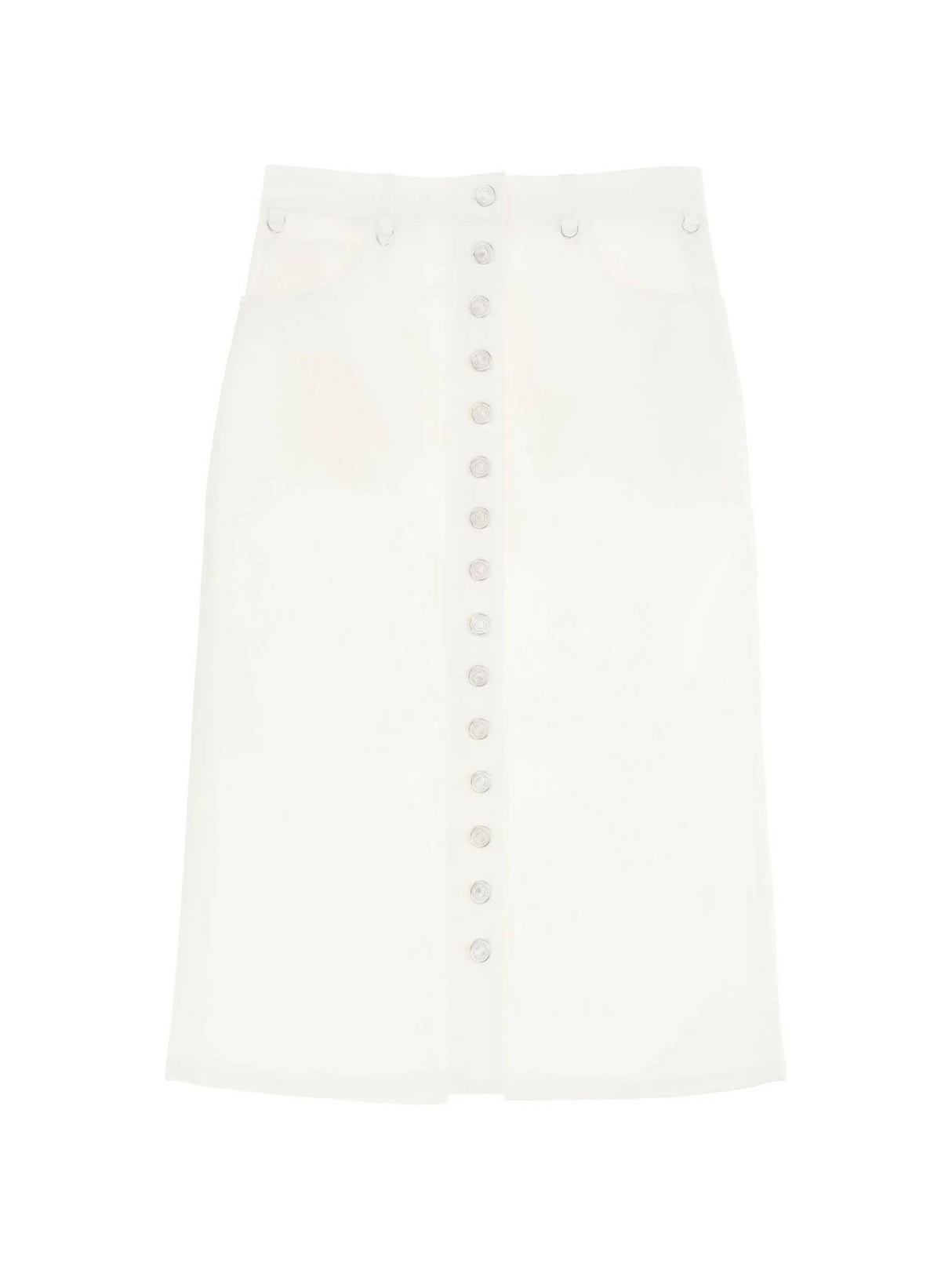 Heritage White Multiflex Stretch-Denim Midi Skirt COURREGES JOHN JULIA.