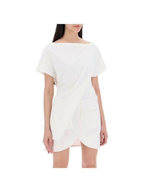 White Heritage Twisted Body Cotton T-Shirt COURREGES JOHN JULIA.