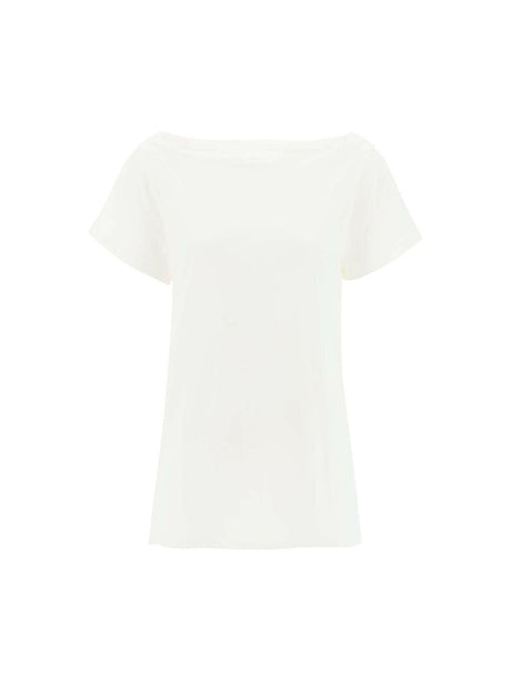 White Heritage Twisted Body Cotton T-Shirt COURREGES JOHN JULIA.