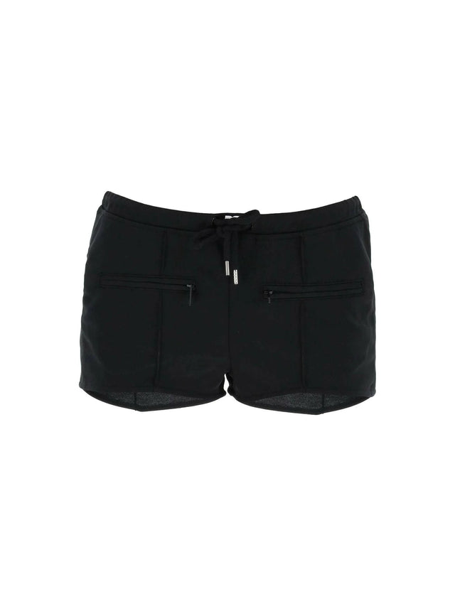 Black Jersey Interlock Mini Shorts COURREGES JOHN JULIA.