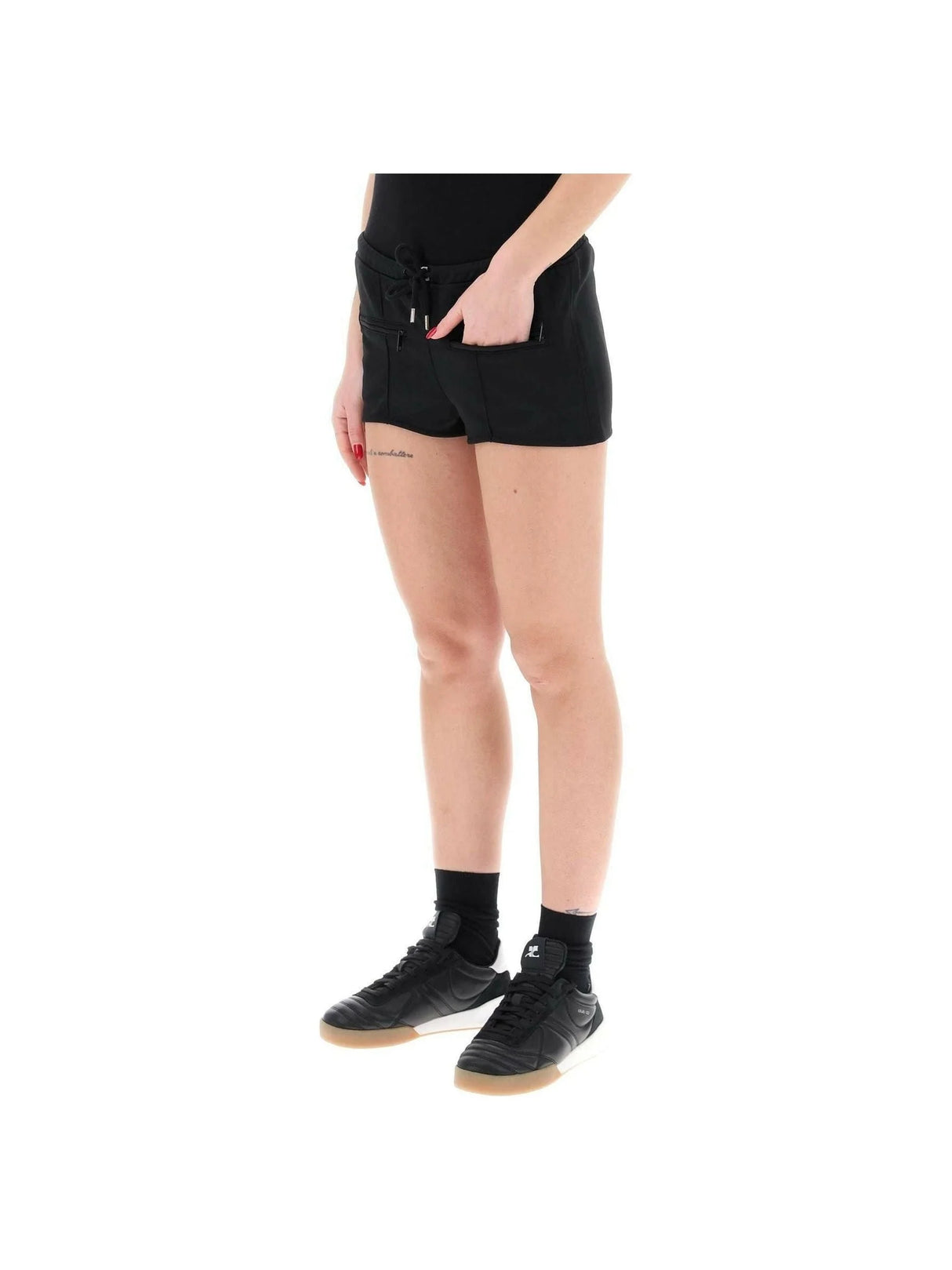 Black Jersey Interlock Mini Shorts COURREGES JOHN JULIA.