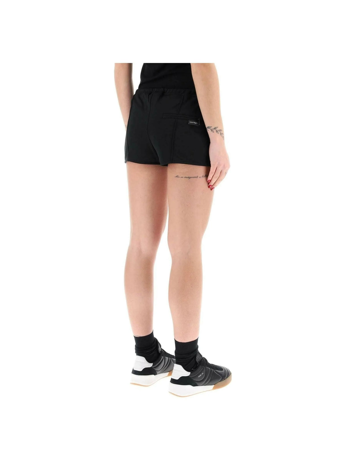 Black Jersey Interlock Mini Shorts COURREGES JOHN JULIA.