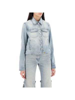 Light Blue Multiflex Organic Denim Trucket Jacket COURREGES JOHN JULIA.