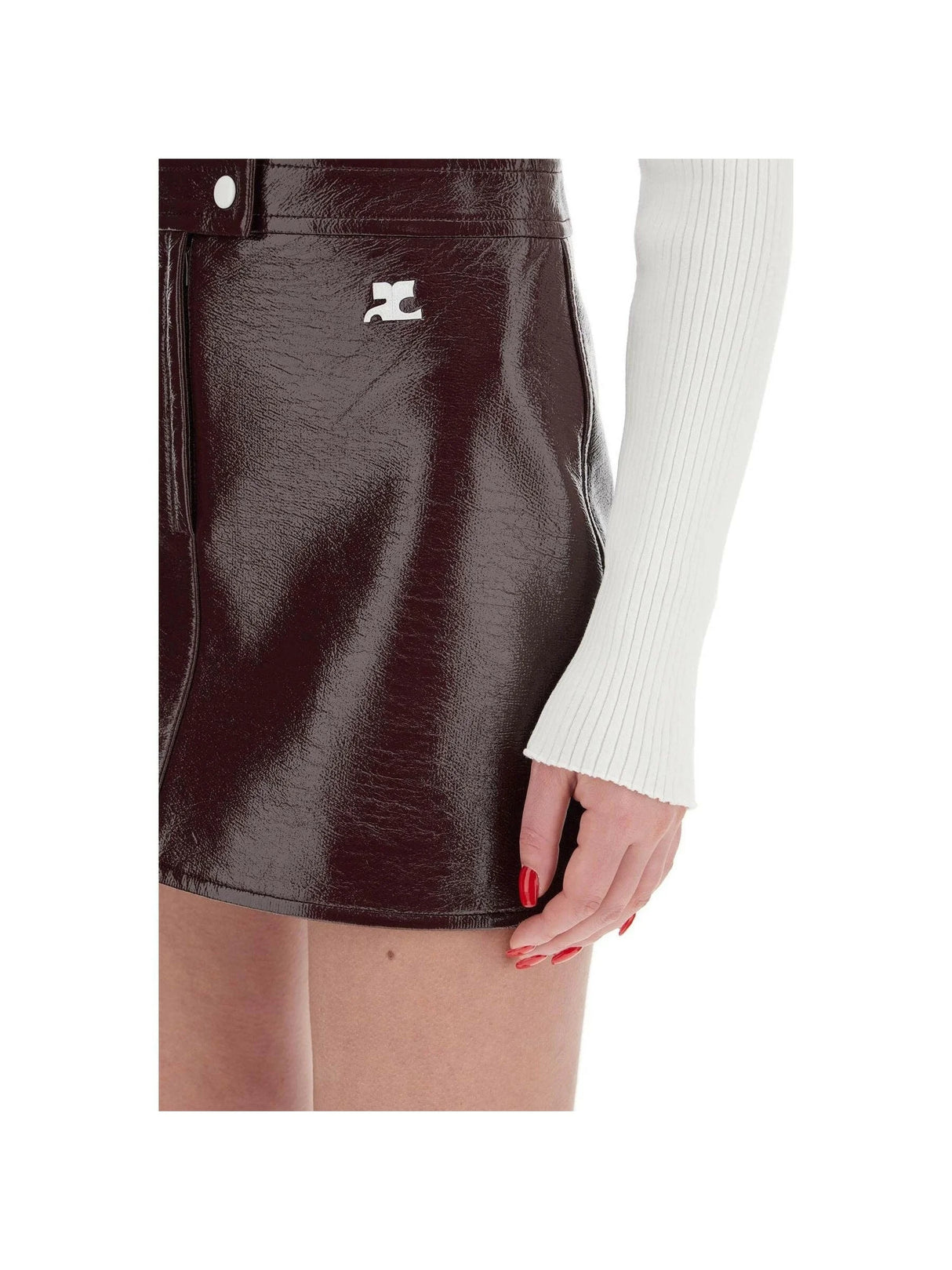 COURRÈGES-Re-Edition Vinyl Mini Skirt-JOHN JULIA