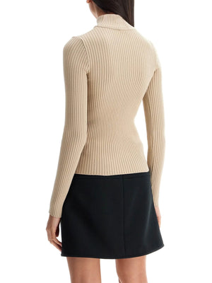 Funnel-neck Ribbed Sweater Courrèges