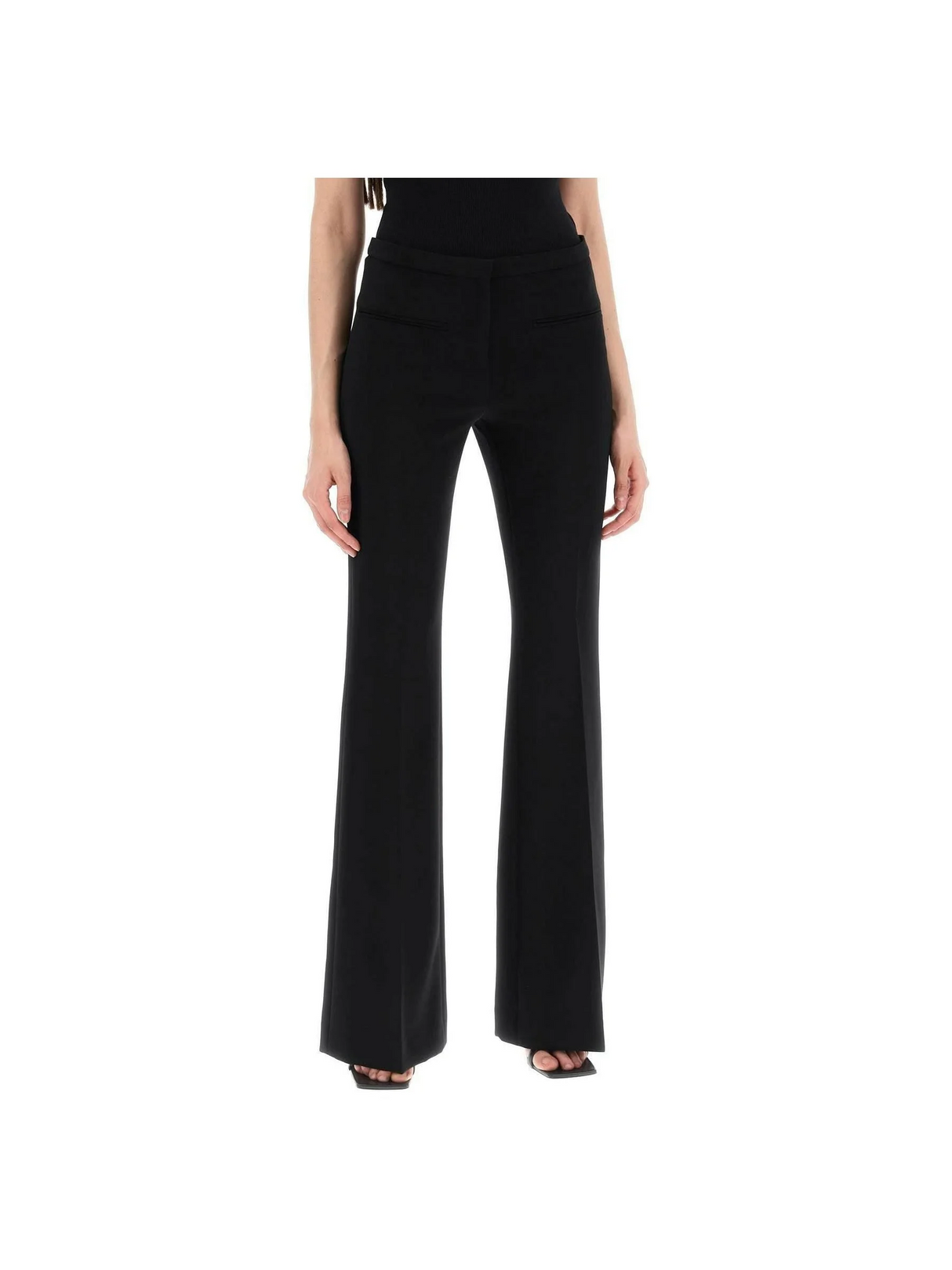 Black Tailored Bootcut Pants In Technical Jersey COURREGES JOHN JULIA.