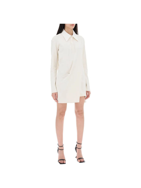 COURRÈGES-Twisted Polo Cotton Mini Dress-JOHN JULIA