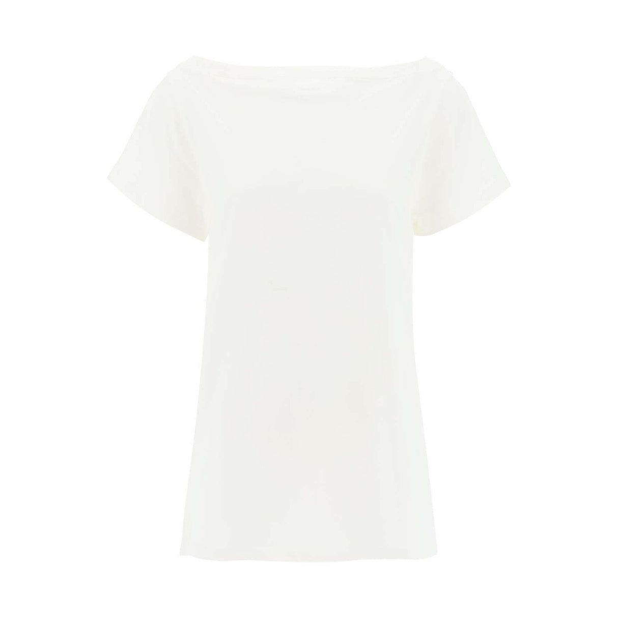 White Heritage Twisted Body Cotton T-Shirt COURREGES JOHN JULIA.