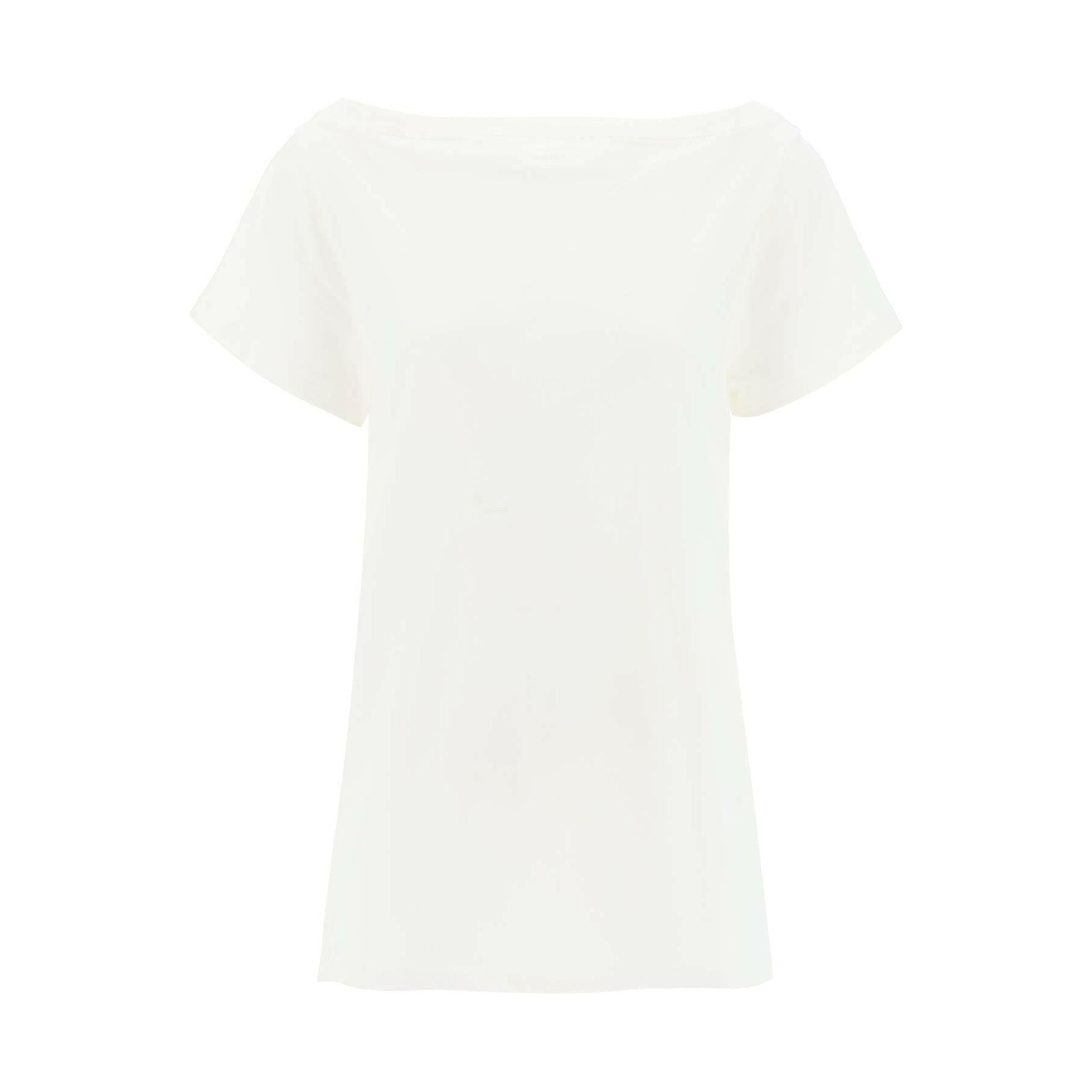 White Heritage Twisted Body Cotton T-Shirt COURREGES JOHN JULIA.