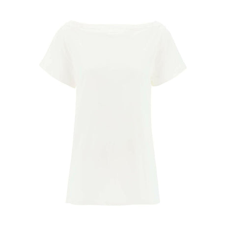 White Heritage Twisted Body Cotton T-Shirt COURREGES JOHN JULIA.