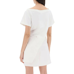 White Heritage Twisted Body Cotton T-Shirt COURREGES JOHN JULIA.