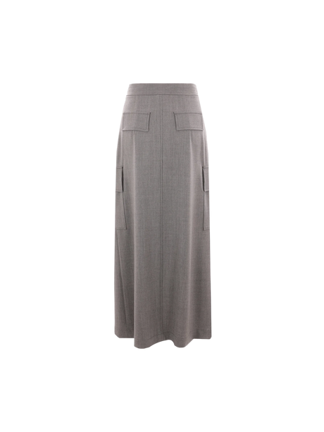 CRIDA-Wool Cargo Skirt-JOHN JULIA