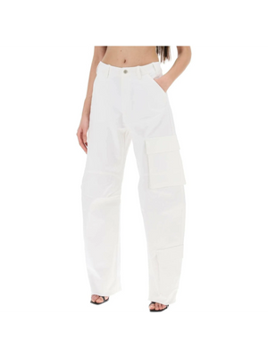 White Cotton Drill Cargo Pants DARKPARK JOHN JULIA.