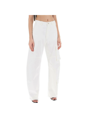 White Cotton Drill Cargo Pants DARKPARK JOHN JULIA.