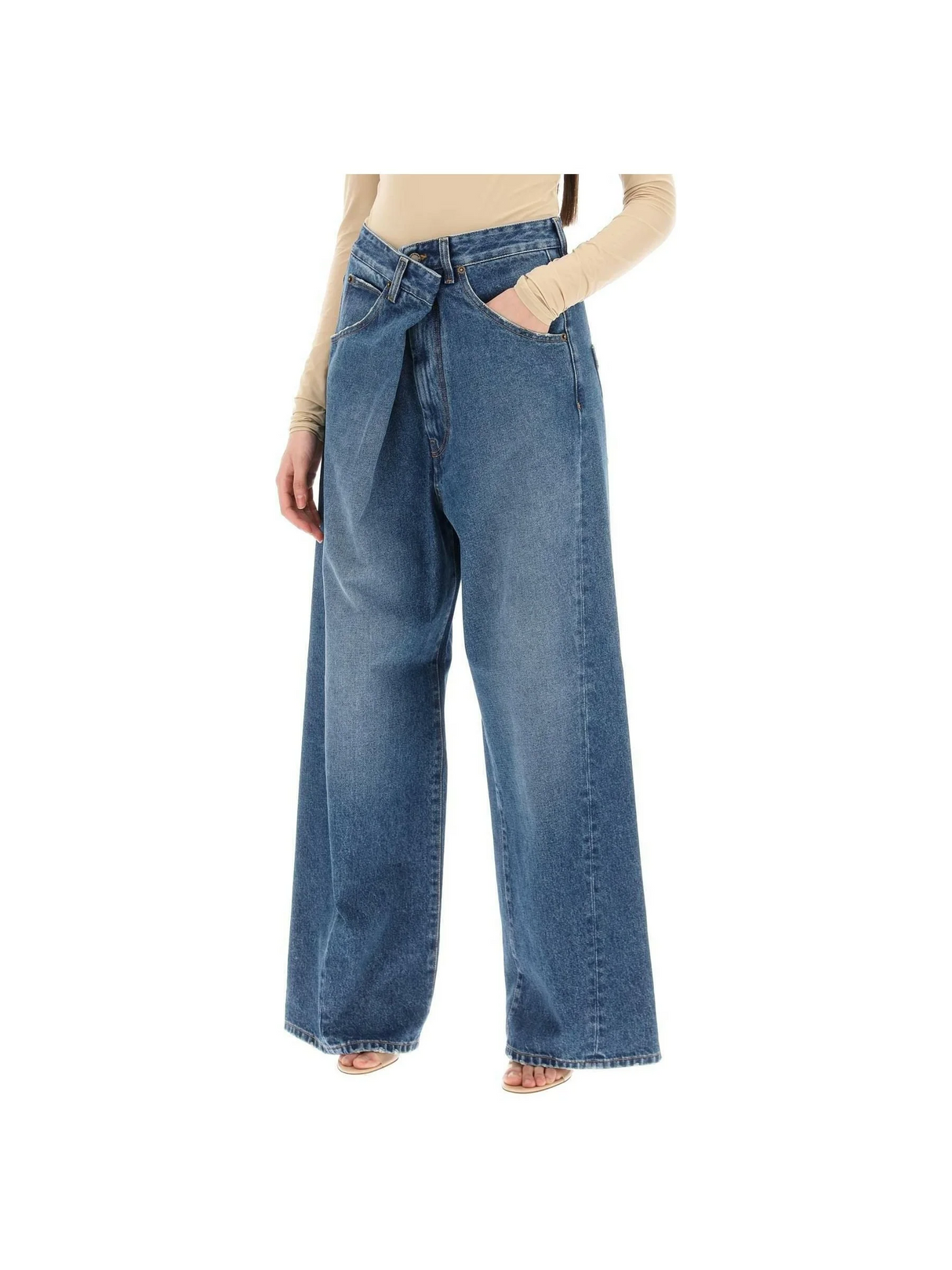 Ines' Baggy Jeans With Folded Waistband DARKPARK JOHN JULIA.