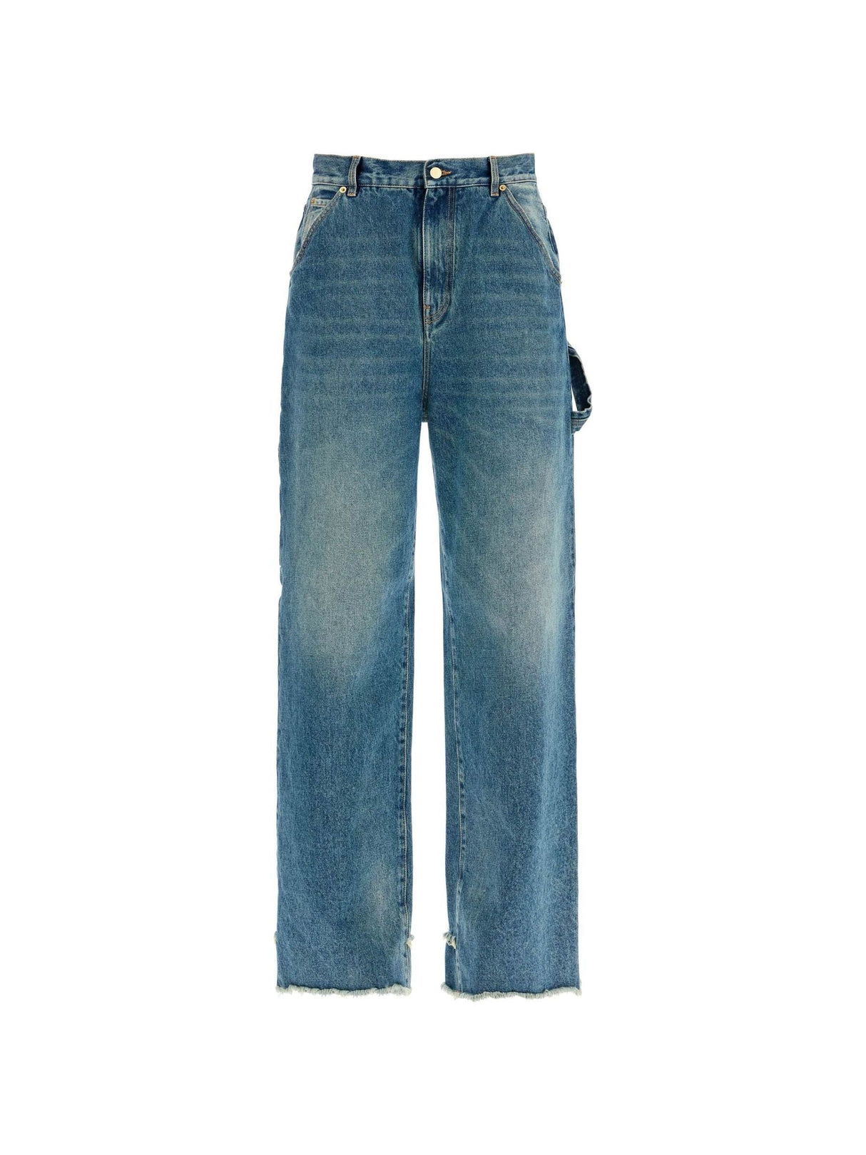 Loose Fit Carpenter Jeans Distressed Finish