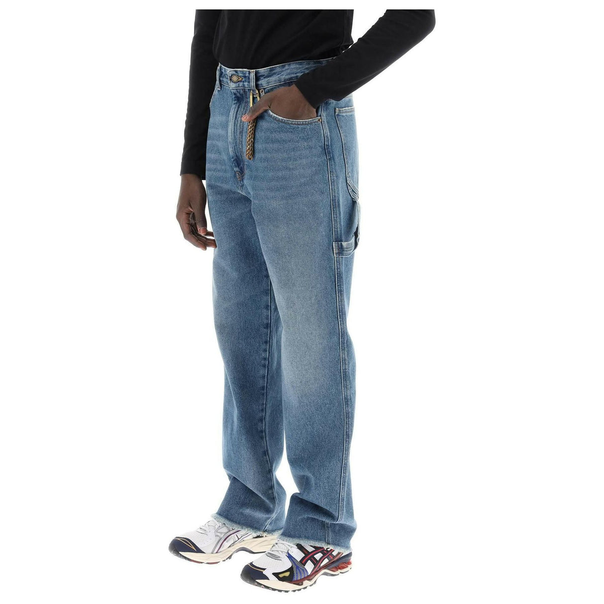 Medium Blue John Relaxed Fit Worker Denim Jeans DARKPARK JOHN JULIA.