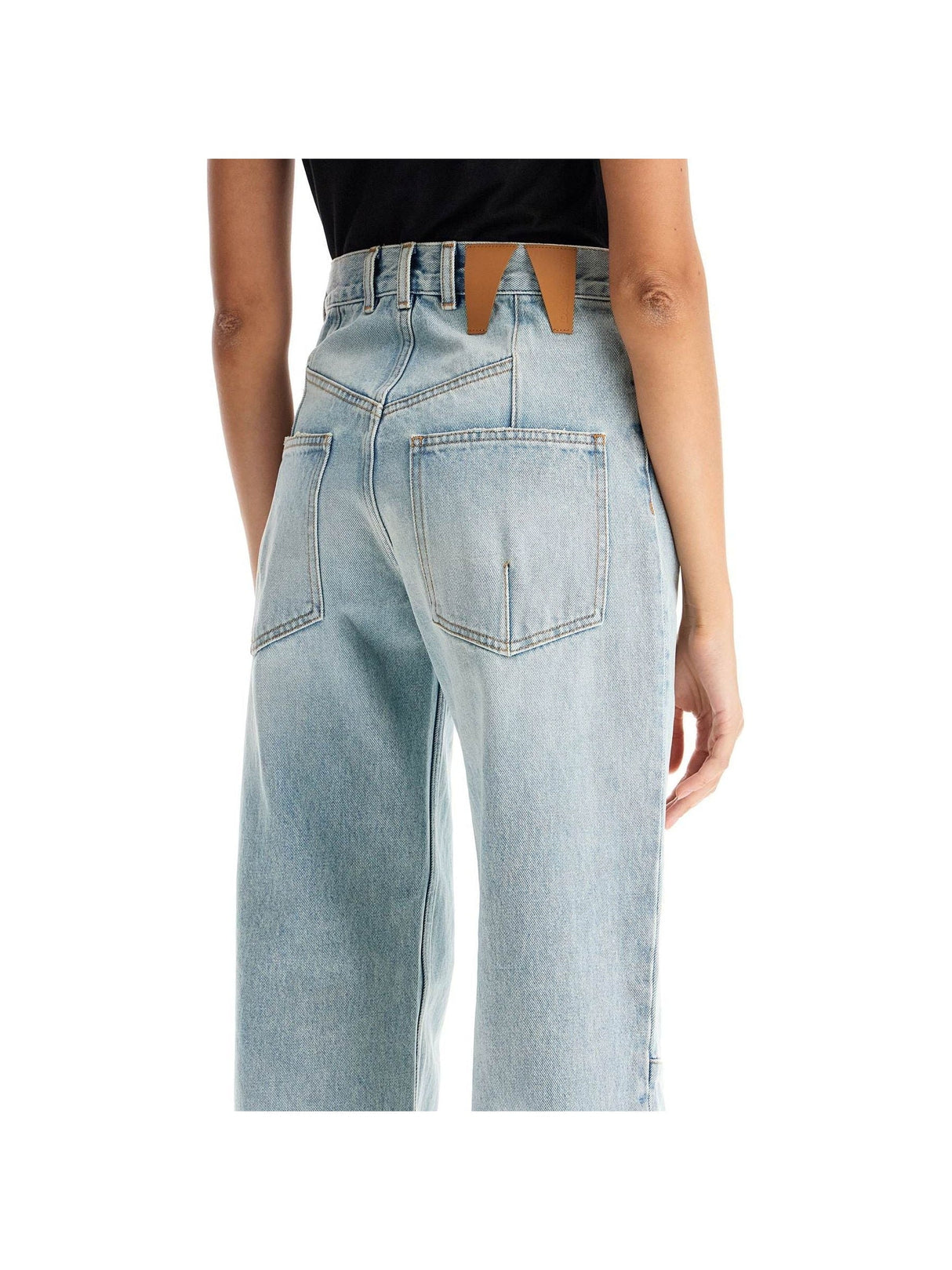 Straight Leg Cotton Denim Jeans