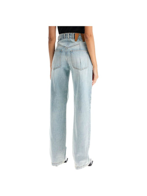 Straight Leg Cotton Denim Jeans