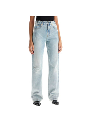 Straight Leg Cotton Denim Jeans