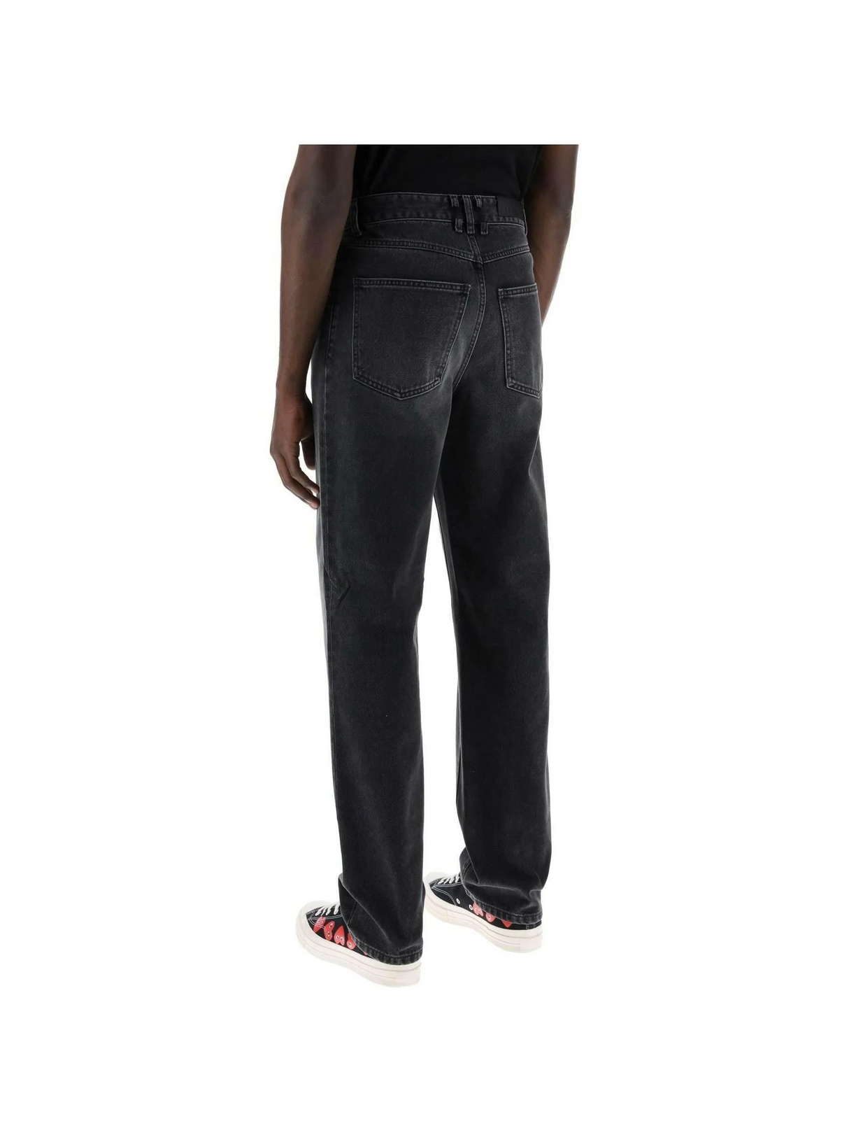 Used Black Washed Cotton Denim Mark Jeans With Carabiner DARKPARK JOHN JULIA.