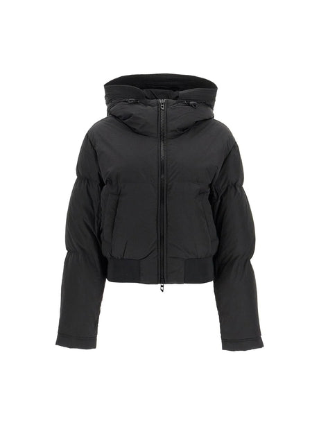 Nylon Crinkle Hooded Down Jacket