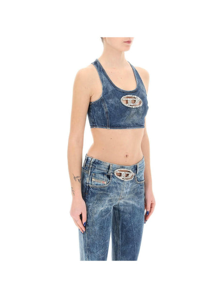 DIESEL-Denim Crop Top-JOHN JULIA