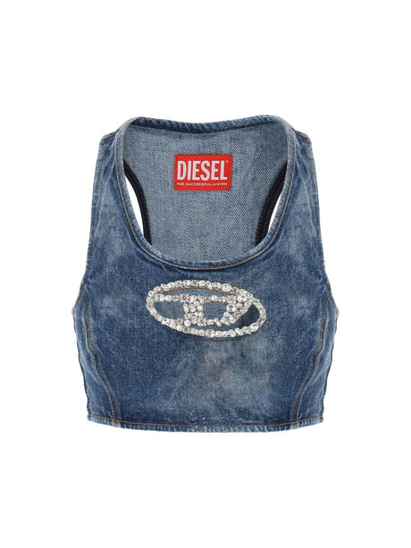 DIESEL-Denim Crop Top-JOHN JULIA