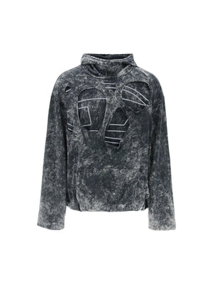 DIESEL-Destroyed Double-Layered Marble Cotton Hoodie-JOHN JULIA