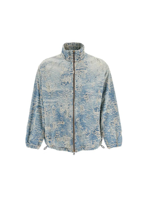 Distressed Jacquard Denim Jacket-Diesel-JOHN JULIA