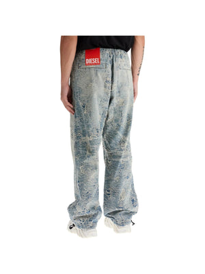 Distressed Jacquard Denim Pants-Diesel-JOHN JULIA