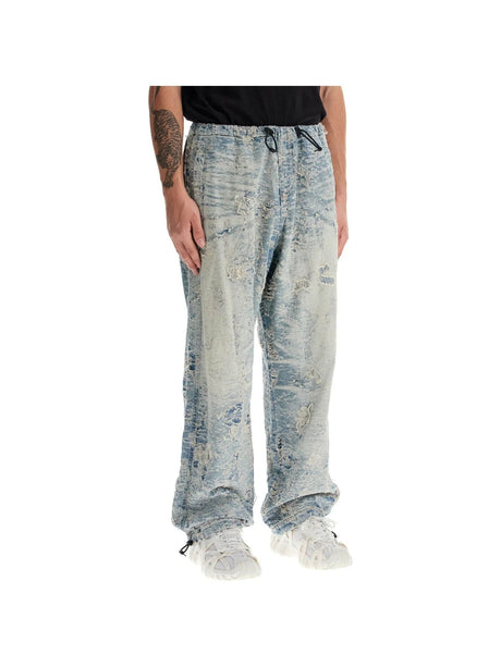 Distressed Jacquard Denim Pants-Diesel-JOHN JULIA