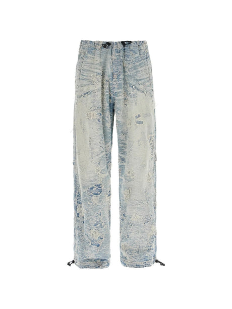 Distressed Jacquard Denim Pants-Diesel-JOHN JULIA