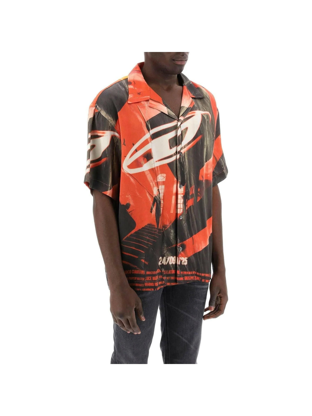 DIESEL-Viscose Printed Bowling Shirt-JOHN JULIA