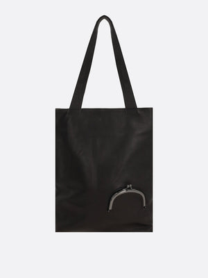 Small Grainy Leather Tote Bag-DISCORD YOHJI YAMAMOTO-JOHN JULIA