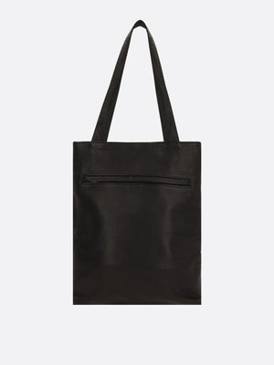 Small Grainy Leather Tote Bag-DISCORD YOHJI YAMAMOTO-JOHN JULIA