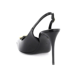 Black Polished Calfskin Slingbacks DOLCE & GABBANA JOHN JULIA.