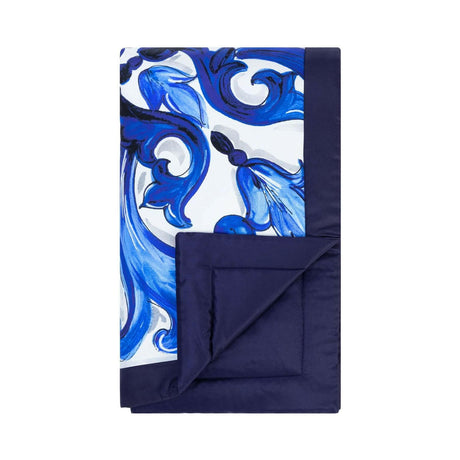 Blu Mediterraneo Silk Quilt Throw Blanket DOLCE & GABBANA JOHN JULIA.